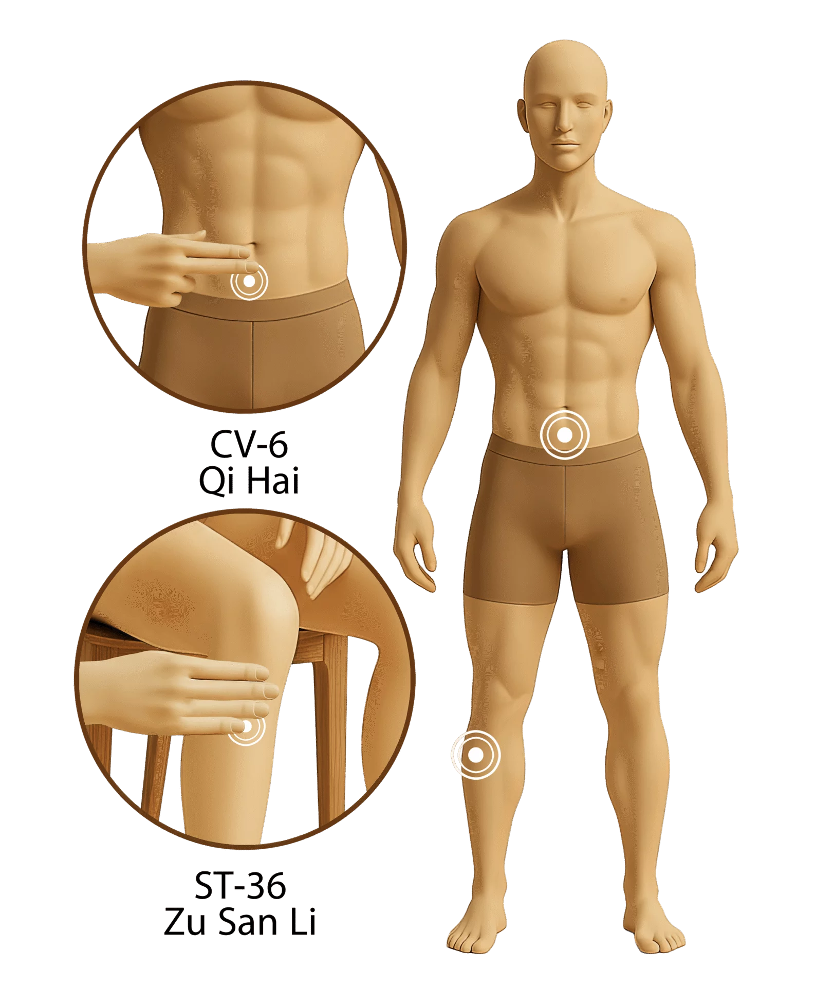 Male Mannequin incl. acupoints (vrijstaand met tekst).A