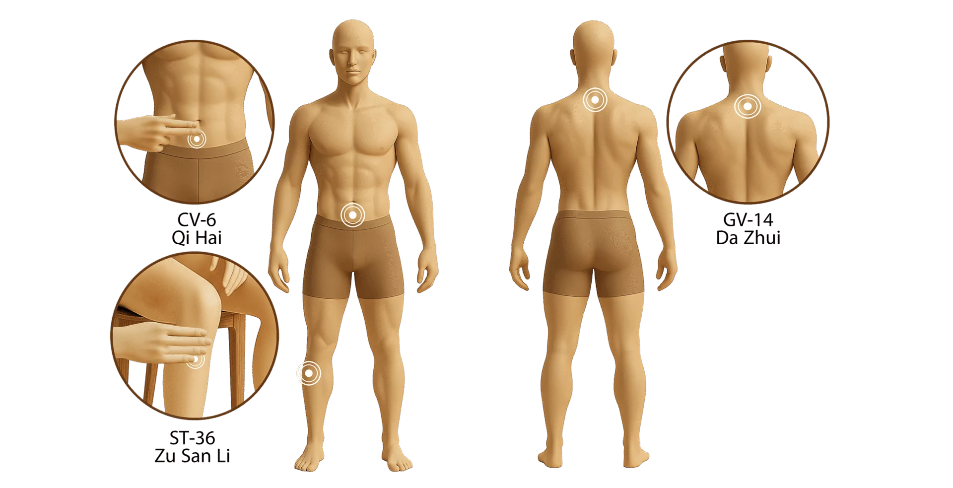 Male Mannequin incl. acupoints (vrijstaand met tekst)